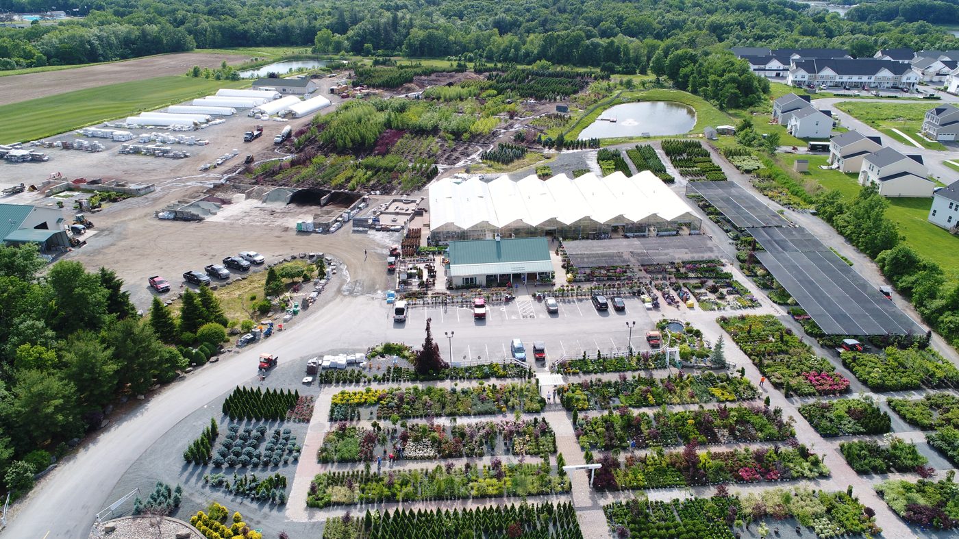 Aerial view of Troy's Landscape Supply property